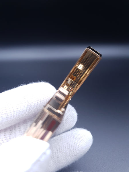 Rare 18K 750 Gold S. T. Dupont Ligne Gatsby Chinese Lacquer Lighter 80's