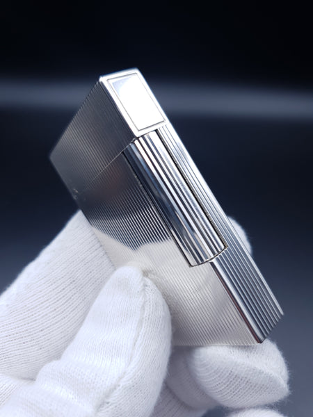 Rare Vertical Lines Silver S. T. Dupont Ligne 2 Lighter