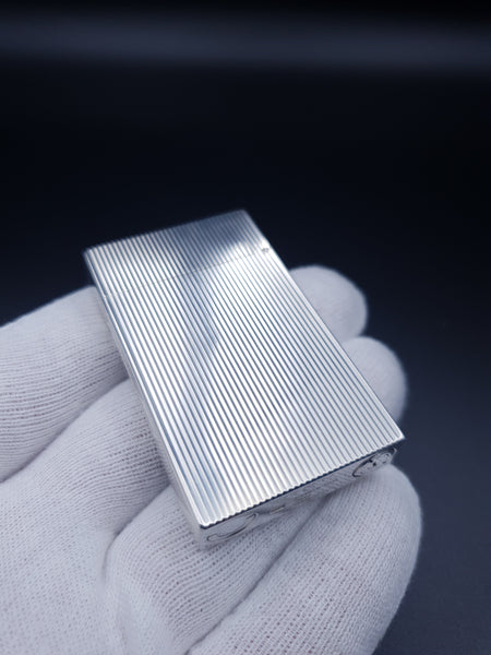 Rare Vertical Lines Silver S. T. Dupont Ligne 2 Lighter