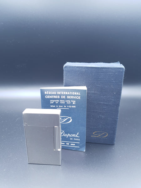 Rare Vertical Lines Silver S. T. Dupont Ligne 2 Lighter