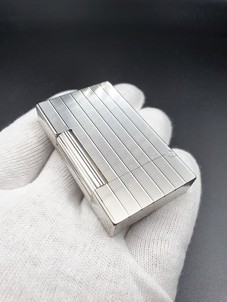 Rare Vertical Lines Silver S. T. Dupont Ligne 2 Lighter Loud Ping Sound