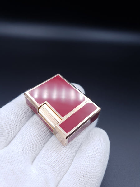Rare Small Chinese Lacquer Gold  S . T. Dupont Ligne 1 Type BR Lighter 80's Lighter