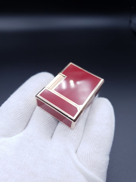 Rare Small Chinese Lacquer Gold  S . T. Dupont Ligne 1 Type BR Lighter 80's Lighter