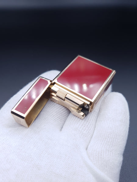 Rare Small Chinese Lacquer Gold  S . T. Dupont Ligne 1 Type BR Lighter 80's Lighter