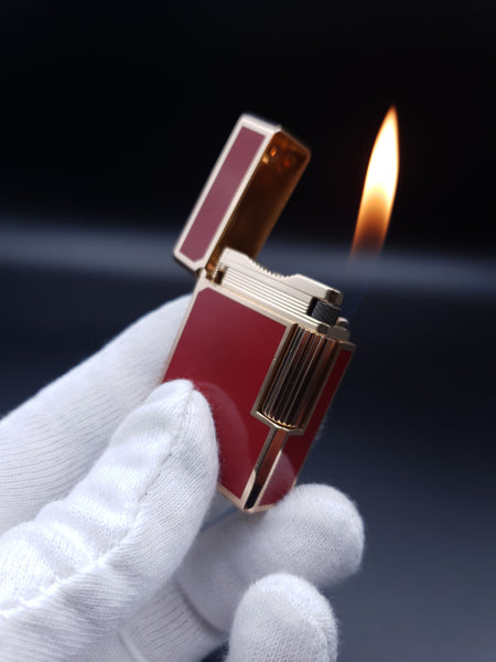 Rare Small Chinese Lacquer Gold  S . T. Dupont Ligne 1 Type BR Lighter 80's Lighter