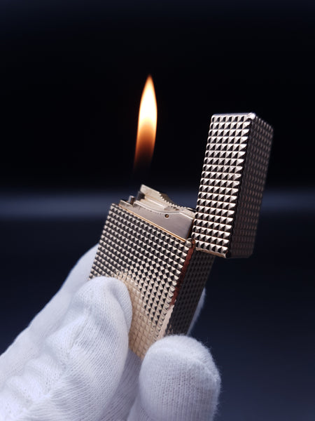 Rare Small Diamond Heat Gold S . T. Dupont Ligne 1 Type BS Lighter 60's
