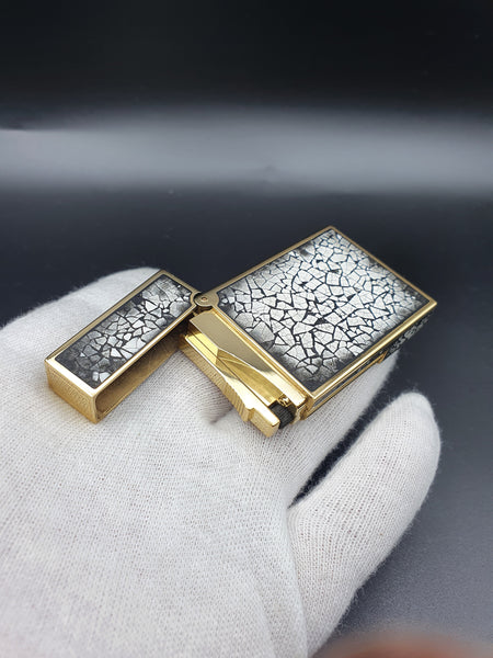 Limited and Rare 18K 750 Gold S. T. Dupont Line Ligne 2 Egg Shell Maki-e Lighter