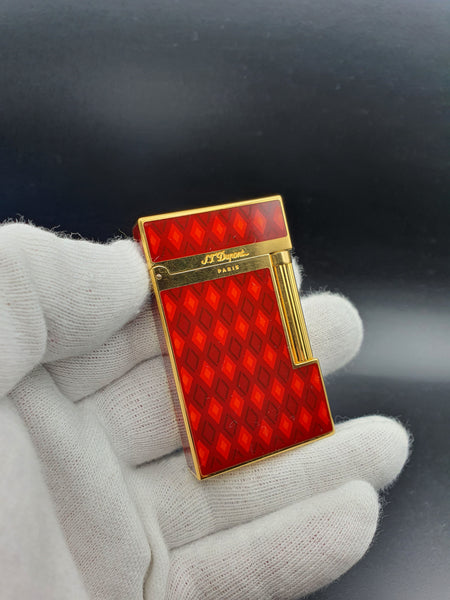 Rare Vertigo 2 Red Chinese Laquer S. T. Dupont Ligne 2 Montparnasse Limited Edition Lighter