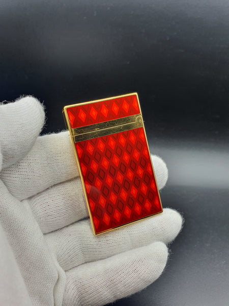 Rare Vertigo 2 Red Chinese Laquer S. T. Dupont Ligne 2 Montparnasse Limited Edition Lighter