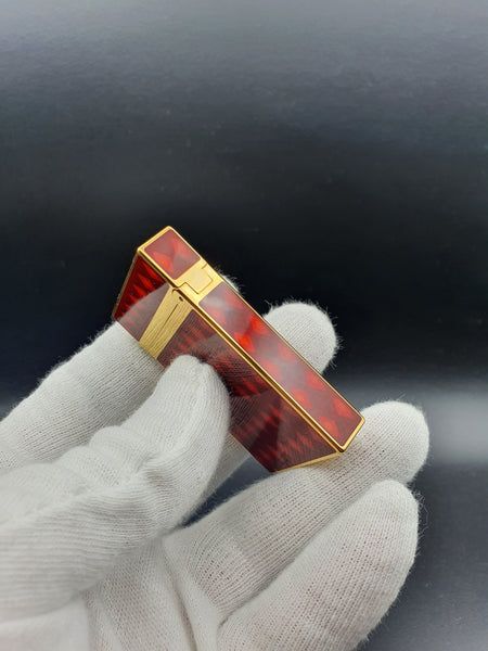 Rare Vertigo 2 Red Chinese Laquer S. T. Dupont Ligne 2 Montparnasse Limited Edition Lighter