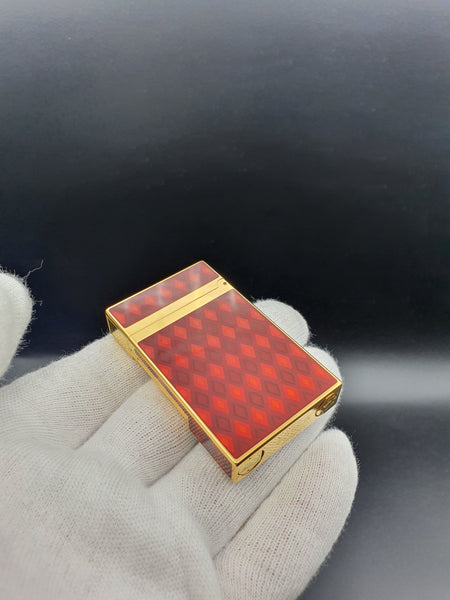 Rare Vertigo 2 Red Chinese Laquer S. T. Dupont Ligne 2 Montparnasse Limited Edition Lighter
