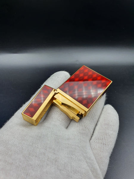 Rare Vertigo 2 Red Chinese Laquer S. T. Dupont Ligne 2 Montparnasse Limited Edition Lighter