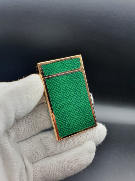 Very Rare Greeen Carbon Patern Gold Plated S. T. Dupont Ligne 1 Type BR Lighter