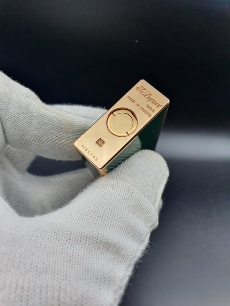 Very Rare Greeen Carbon Patern Gold Plated S. T. Dupont Ligne 1 Type BR Lighter