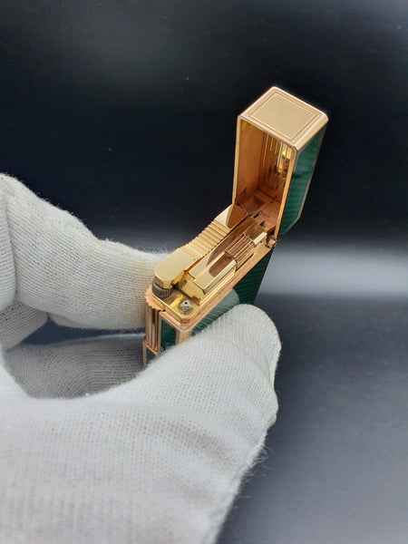 Very Rare Greeen Carbon Patern Gold Plated S. T. Dupont Ligne 1 Type BR Lighter