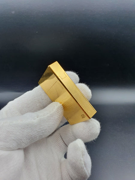 Rare Diamond Head  Gold S. T. Dupont Ligne Gatsby Lighter Engraved