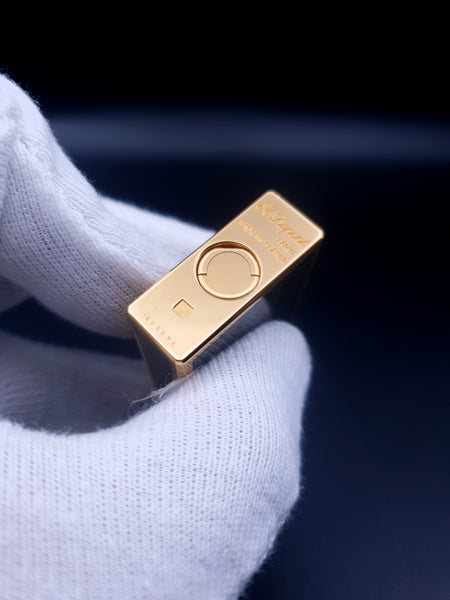 Very Rare Grey / Blue Chinese Lacquer S. T. Dupont Ligne 1 Gold Plated Lighter