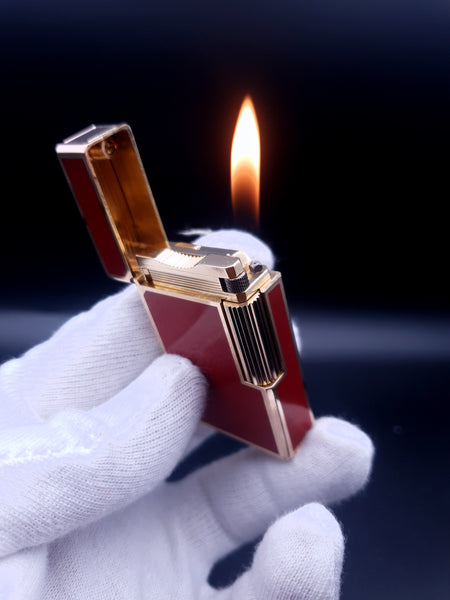 Rare Chinese Lacquer Gold Plated S. T. Dupont Ligne 1 Type BR Lighter