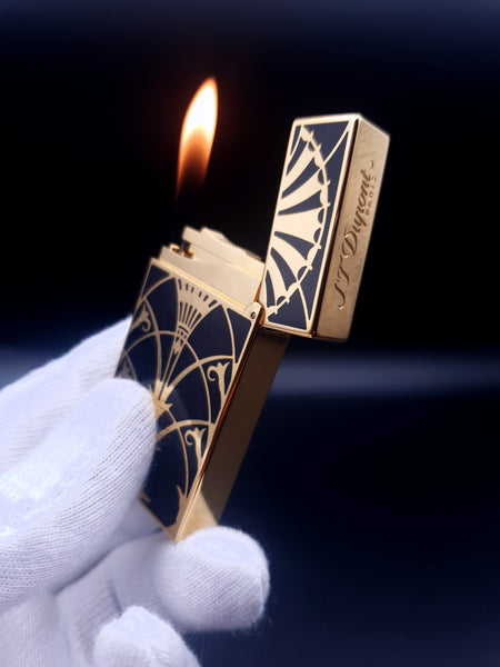 Gold Plated S. T. Dupont Line 2 American Deco Limited Edition Lighter