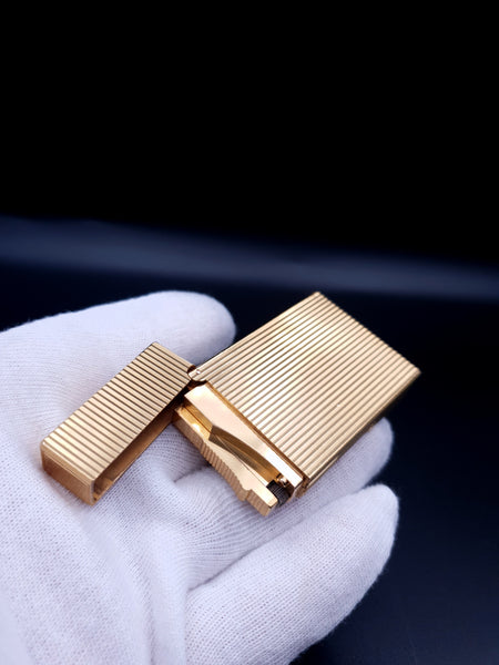 Rare 18K Yellow Gold S. T. Dupont Ligne 2 Continuous and Loud Ping Sound Lighter