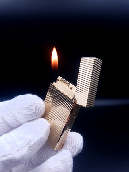 Rare Collectible S. T. Dupont Ligne D Lighter Gold Plated Pipe Flame Lighter