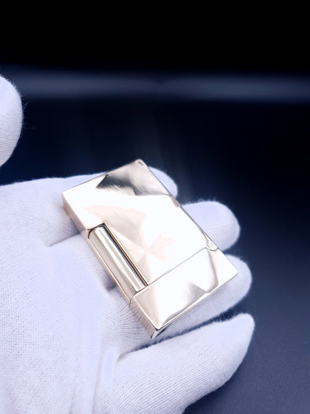 Rare Gold Diagonal Large Diamond Head 18K Gold S. T. Dupont Ligne 2 Lighter