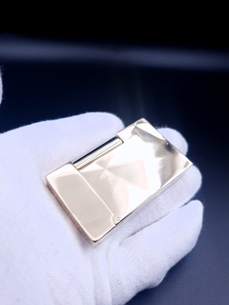 Rare Gold Diagonal Large Diamond Head 18K Gold S. T. Dupont Ligne 2 Lighter