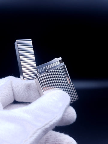 Silver Plated S. T. Dupont Ligne Gatsby Lighter Vertical Lines