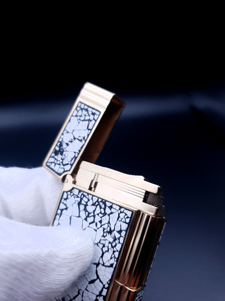 Masterpiece Eggshell S. T. Dupont Line Ligne 2 Gatsby Maki-e 18K Gold Plated Lighter