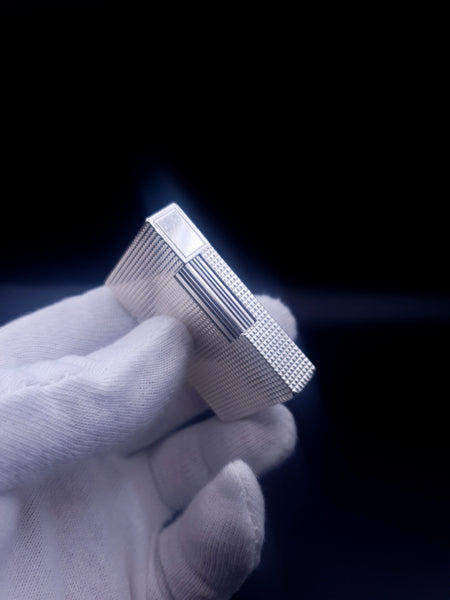 Rare S. T. Dupont Ligne Gatsby Diamond Head Silver and Gold  Lighter