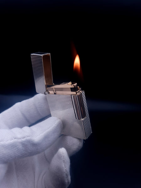 Rare S. T. Dupont Ligne Gatsby Diamond Head Silver and Gold  Lighter