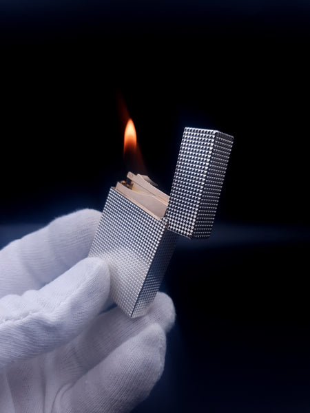 Rare S. T. Dupont Ligne Gatsby Diamond Head Silver and Gold  Lighter
