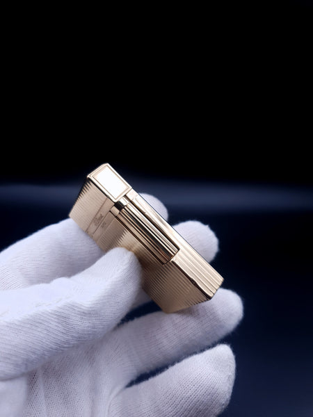 Rare 18K Yellow Gold S. T. Dupont Ligne 2 Montparnasse Continuous Ping Sound Lighter