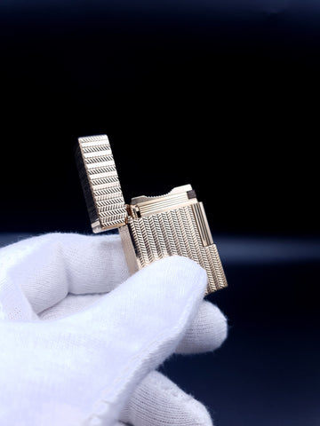 Rare Small Gold Chevron Pattern S . T. Dupont Ligne 1 Type BR Lighter 90's