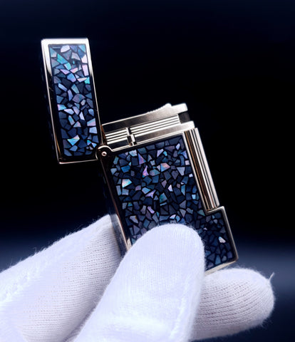 ST Dupont lighter Line 2 Black Lacquer with Mother of Pearl inlay Ultra rare "Modele"